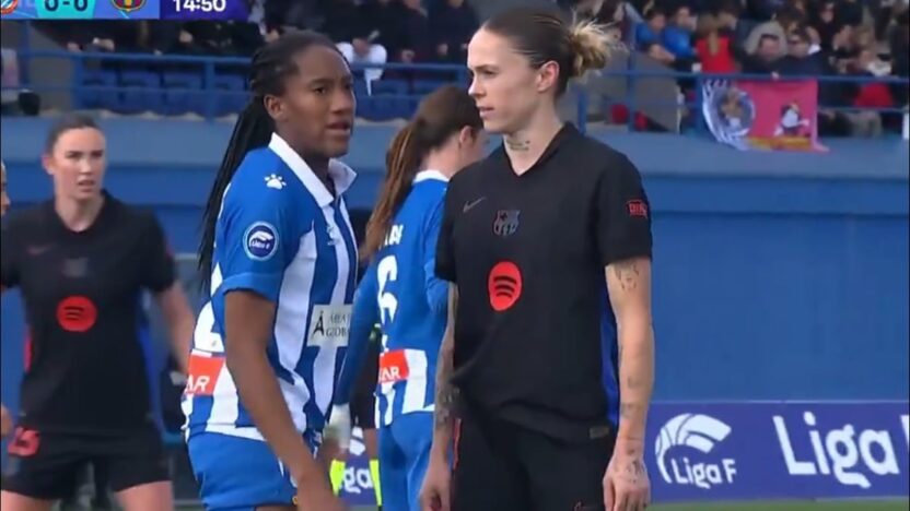 Jugadora del Barcelona desata la polémica por tocamiento indebido a futbolista del Espanyol