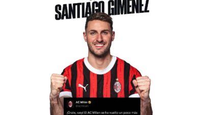 Santi Giménez fue anunciado de manera oficial en redes sociales como nuevo jugador del AC Milan