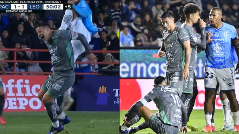Así fue la brutal entrada sobre James Rodríguez en el partido Pachuca vs León